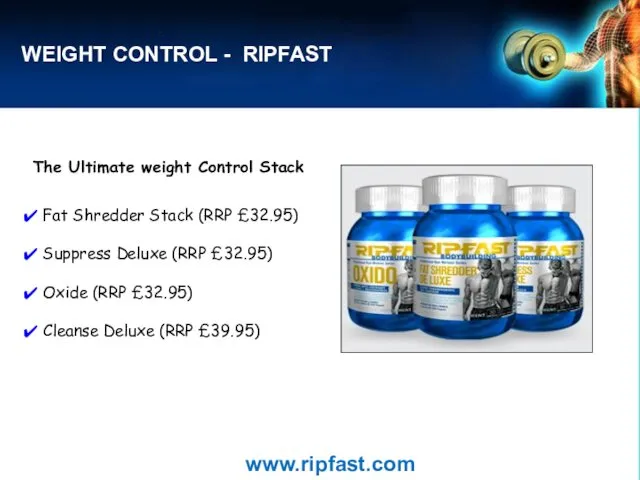 WEIGHT CONTROL - RIPFAST Fat Shredder Stack (RRP £32.95) Suppress