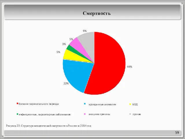 59 Рисунок 23. Структура младенческой смертности в России за 2014