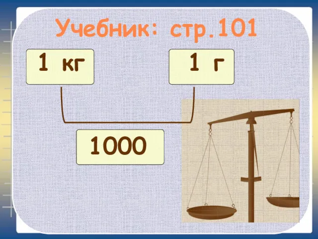 Учебник: стр.101 1 кг 1 г 1000