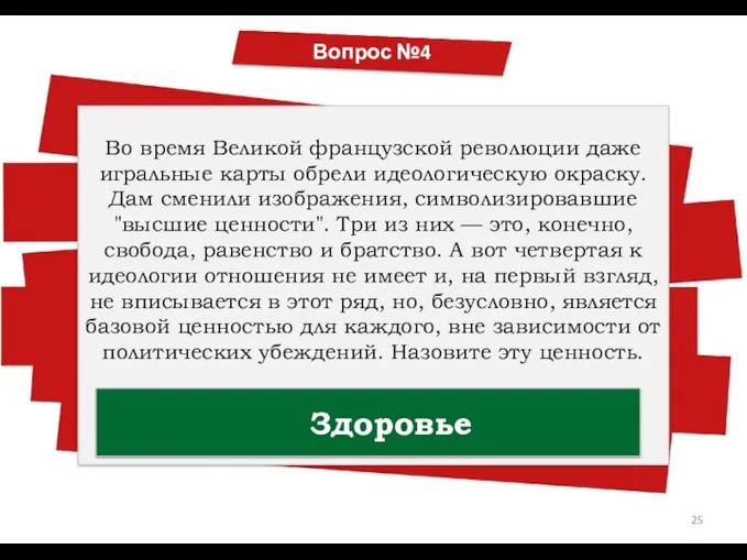 Вопрос №2 Вопрос №4 Во время Великой французской революции даже игральные карты обрели