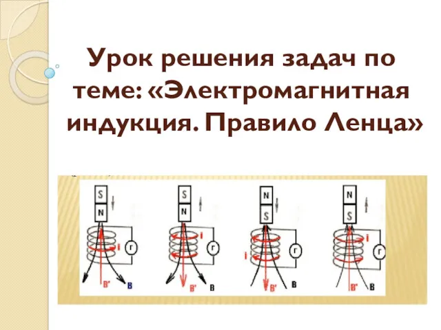 Урок решения задач по теме: «Электромагнитная индукция. Правило Ленца»