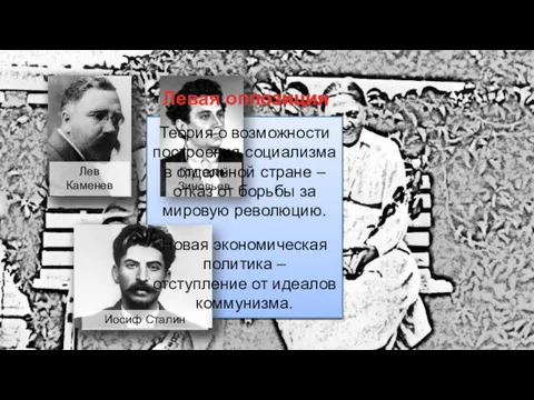 Григорий Зиновьев Лев Каменев Иосиф Сталин Теория о возможности построения