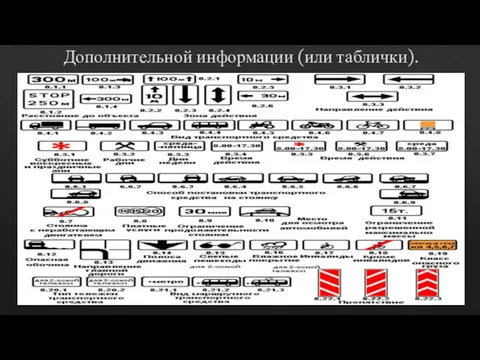 Дополнительной информации (или таблички).