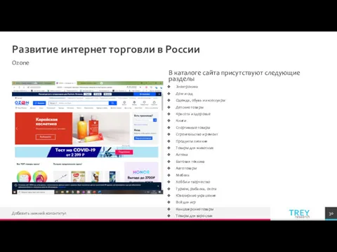 Развитие интернет торговли в России Ozone В каталоге сайта присутствуют