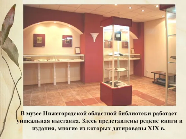 В музее Нижегородской областной библиотеки работает уникальная выставка. Здесь представлены редкие книги и