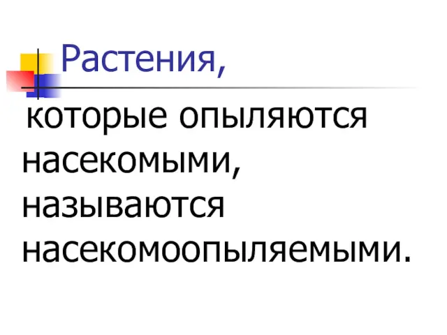 Растения, которые опыляются насекомыми, называются насекомоопыляемыми.