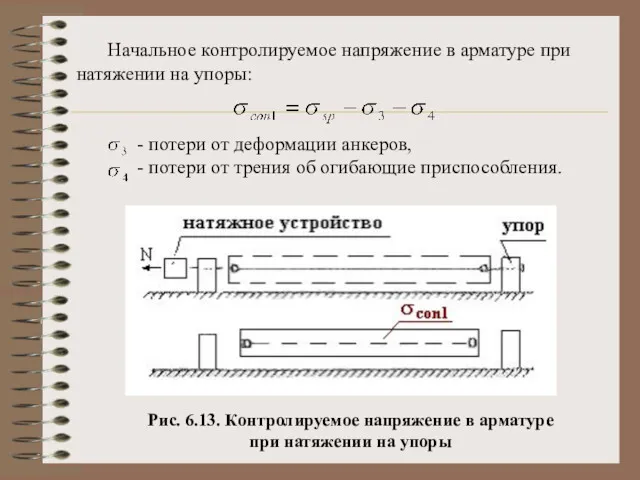 Начальное контролируемое напряжение в арматуре при натяжении на упоры: -