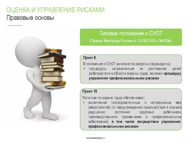 ecostandardgroup.ru ecostandardgroup.ru ОЦЕНКА И УПРАВЛЕНИЕ РИСКАМИ Правовые основы
