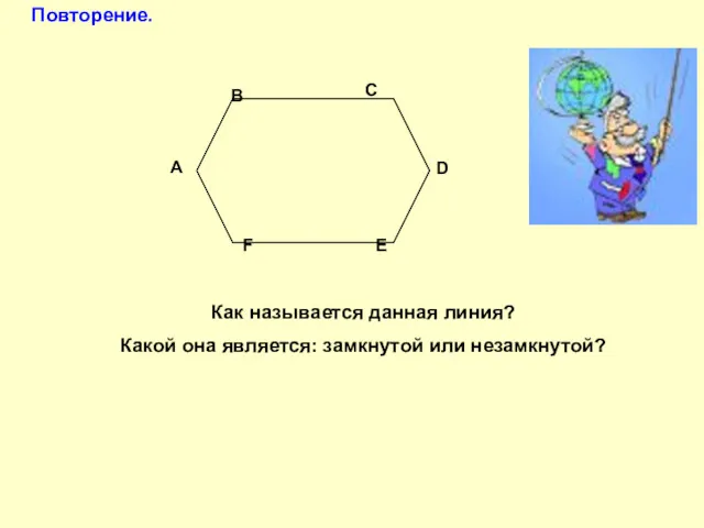 Как называется данная линия? Какой она является: замкнутой или незамкнутой? Повторение.