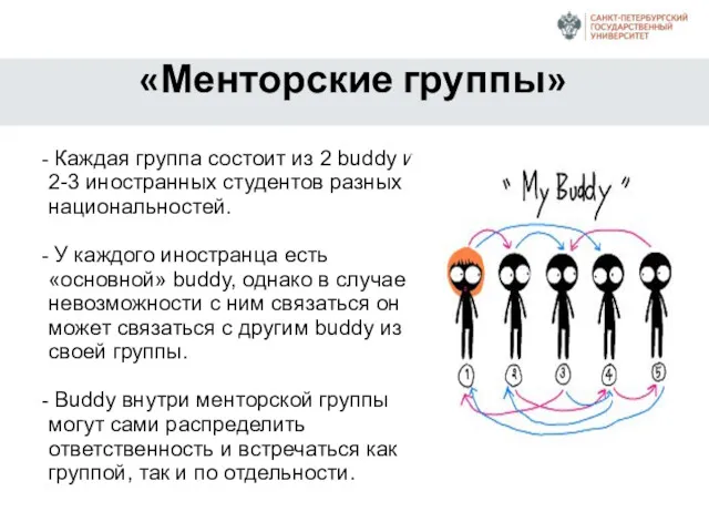 «Менторские группы» Каждая группа состоит из 2 buddy и 2-3