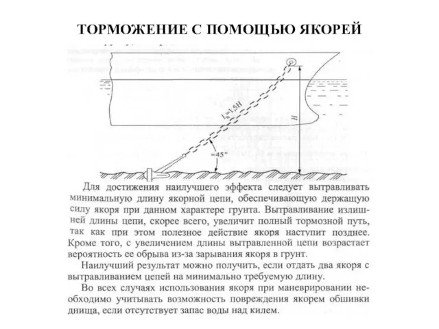 ТОРМОЖЕНИЕ С ПОМОЩЬЮ ЯКОРЕЙ