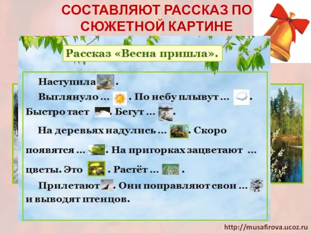 СОСТАВЛЯЮТ РАССКАЗ ПО СЮЖЕТНОЙ КАРТИНЕ «Пробуждение природы весной»