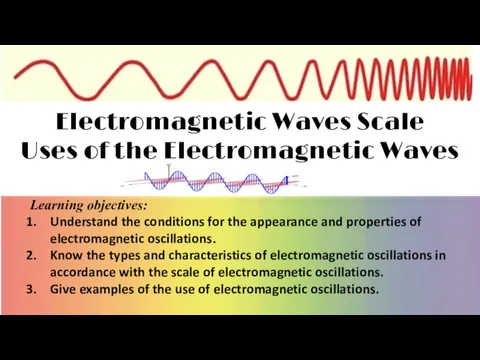 Electromagnetic Waves Scale Uses of the Electromagnetic Waves Learning objectives: