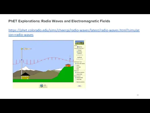 PhET Explorations: Radio Waves and Electromagnetic Fields https://phet.colorado.edu/sims/cheerpj/radio-waves/latest/radio-waves.html?simulation=radio-waves