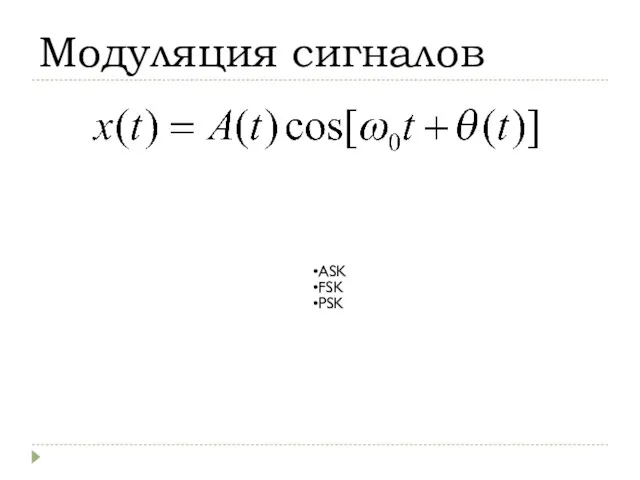 Модуляция сигналов ASK FSK PSK