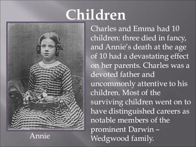 Children Charles and Emma had 10 children: three died in