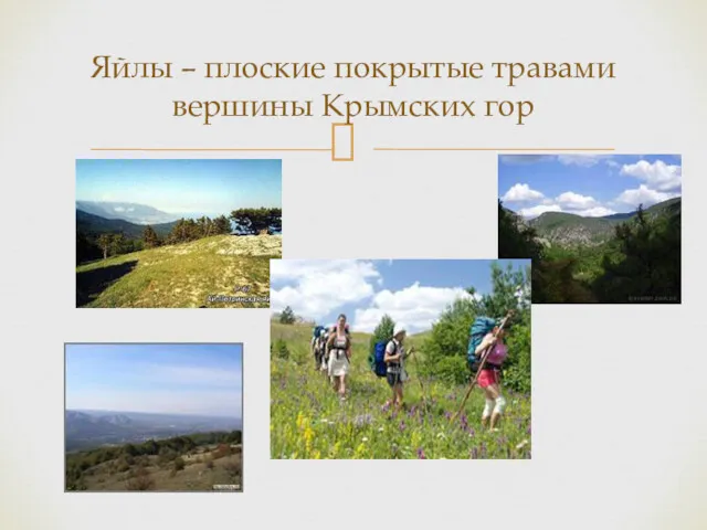 Яйлы – плоские покрытые травами вершины Крымских гор