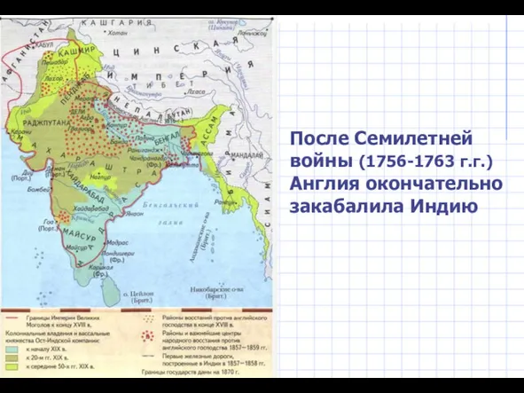 После Семилетней войны (1756-1763 г.г.) Англия окончательно закабалила Индию