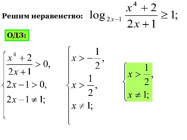 ОДЗ: Решим неравенство: