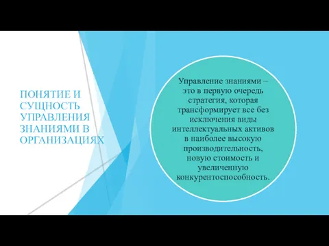 ПОНЯТИЕ И СУЩНОСТЬ УПРАВЛЕНИЯ ЗНАНИЯМИ В ОРГАНИЗАЦИЯХ