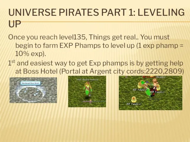 UNIVERSE PIRATES PART 1: LEVELING UP Once you reach level135,