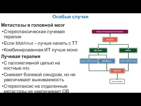 Особые случаи Метастазы в головной мозг Стереотаксическая лучевая терапия Если