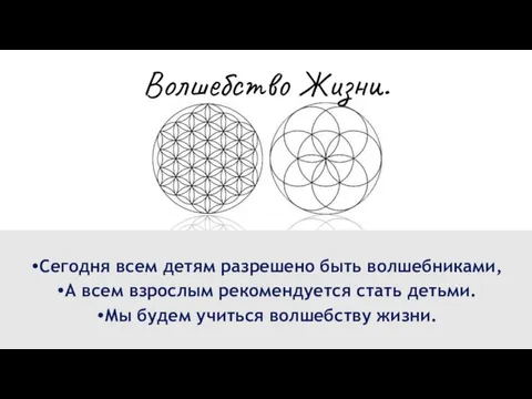 Волшебство Жизни. Сегодня всем детям разрешено быть волшебниками, А всем