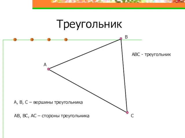 Треугольник А В С А, В, С – вершины треугольника