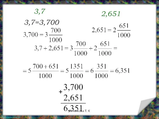 2,651 3,7 3,7=3,700 Ягненкова Т. К
