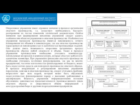 Оперативное управление имеет огромное значение в процессе организации опытного производства,