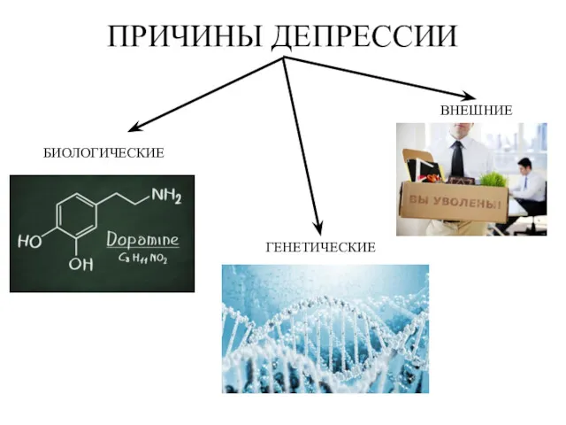 ПРИЧИНЫ ДЕПРЕССИИ БИОЛОГИЧЕСКИЕ ВНЕШНИЕ ГЕНЕТИЧЕСКИЕ