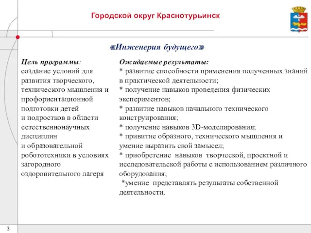 Городской округ Краснотурьинск «Инженерия будущего» .