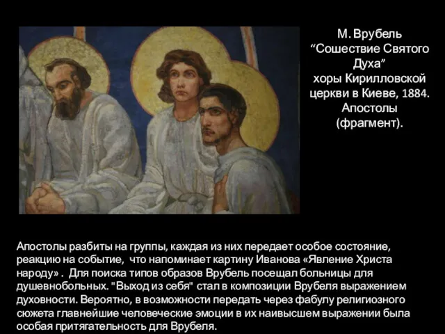 М. Врубель “Сошествие Святого Духа” хоры Кирилловской церкви в Киеве,