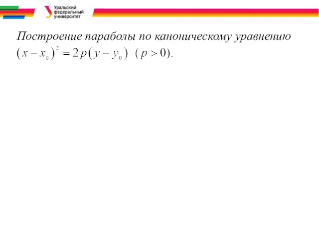 Построение параболы по каноническому уравнению .