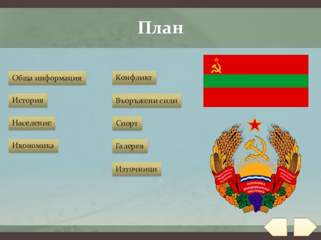 План Обща информация История Икономика Въоръжени сили Население Конфликт Спорт Галерея Източници