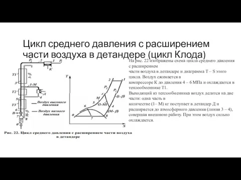 Цикл среднего давления с расширением части воздуха в детандере (цикл