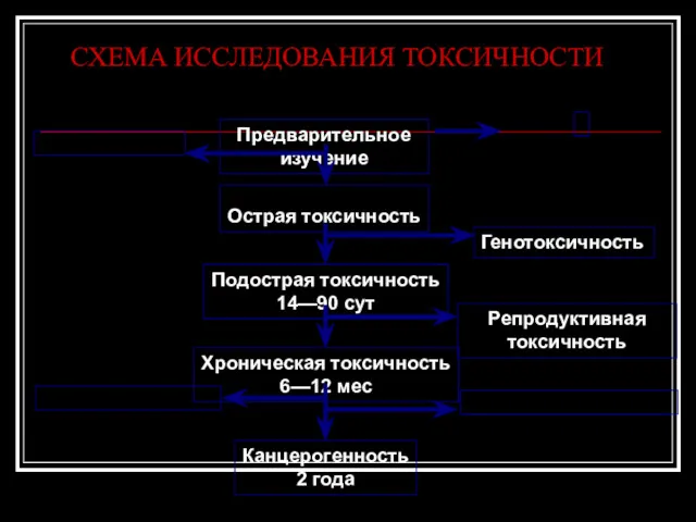 СХЕМА ИССЛЕДОВАНИЯ ТОКСИЧНОСТИ