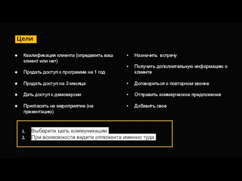 Квалификация клиента (определить ваш клиент или нет) Продать доступ к