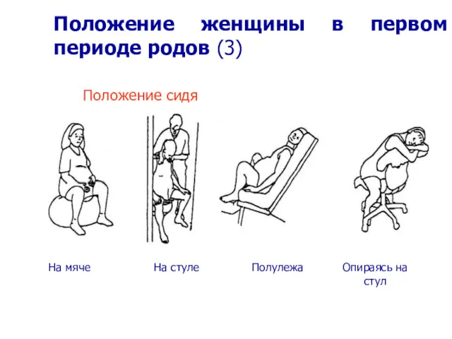 На мяче Положение сидя На стуле Полулежа Опираясь на стул