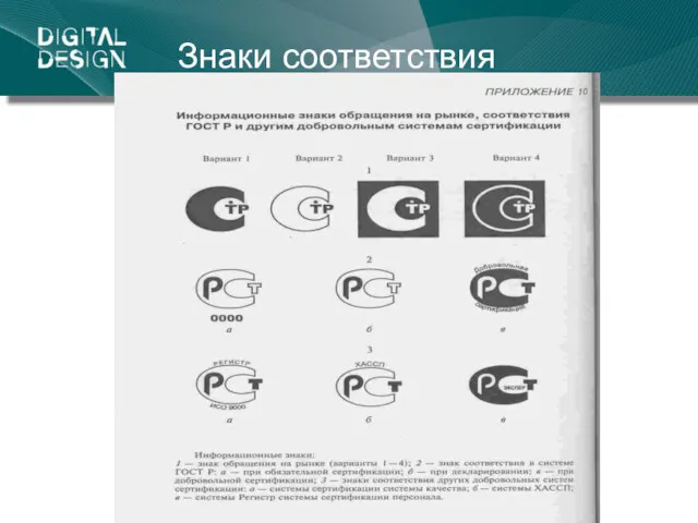 Знаки соответствия