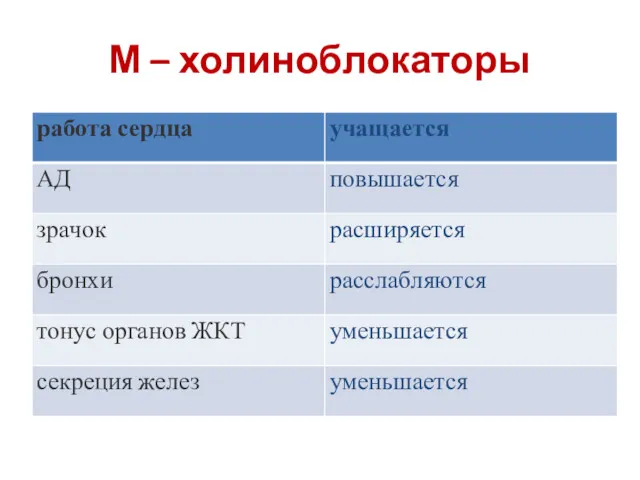 М – холиноблокаторы