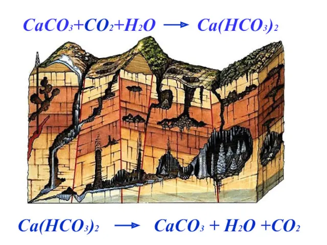 CaCO3+CO2+H2O Ca(HCO3)2 Ca(HCO3)2 CaCO3 + H2O +CO2