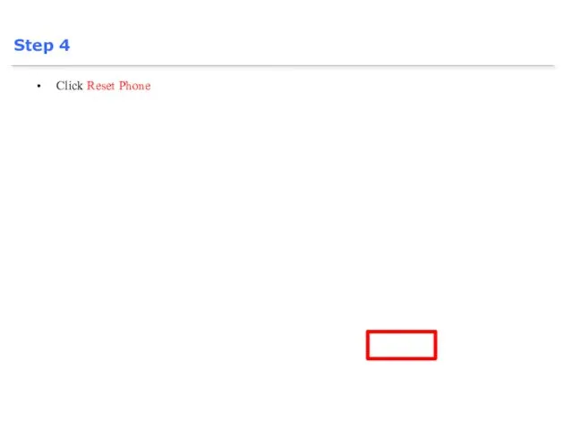 Click Reset Phone