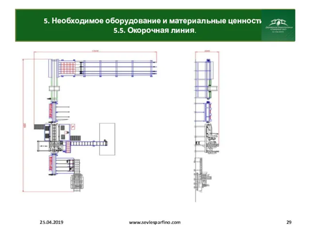 5. Необходимое оборудование и материальные ценности. 5.5. Окорочная линия. 25.04.2019 www.sevlesparfino.com