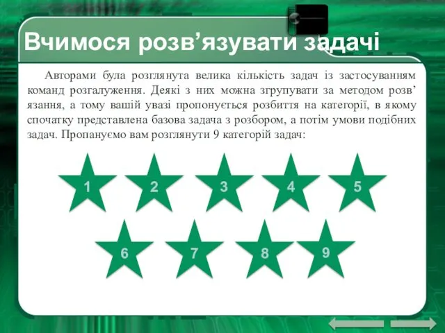 Вчимося розв’язувати задачі Авторами була розглянута велика кількість задач із