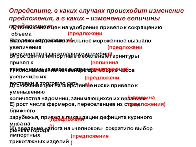 Определите, в каких случаях происходит изменение предложения, а в каких