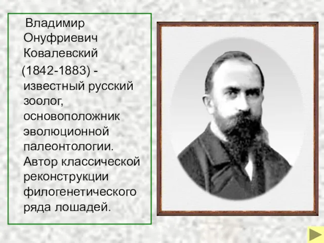 Владимир Онуфриевич Ковалевский (1842-1883) - известный русский зоолог, основоположник эволюционной