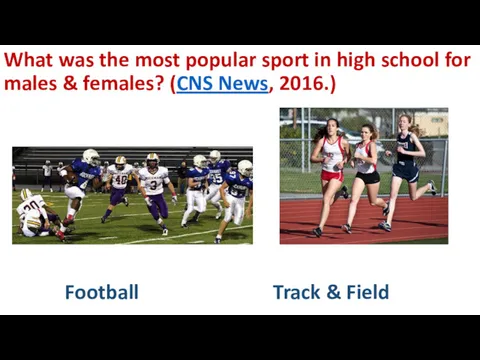 What was the most popular sport in high school for