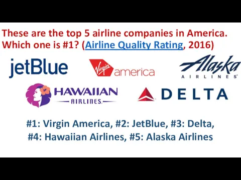 These are the top 5 airline companies in America. Which
