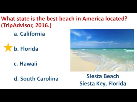 What state is the best beach in America located? (TripAdvisor,